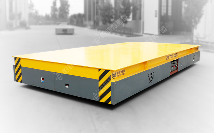 陜西西安20噸無軌電動平板車發貨成功